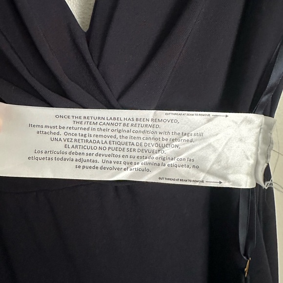 Mac Duggal Sleeveless V Neck Jersey Gown size 8 in Midnight. New with tag - Picture 9 of 9